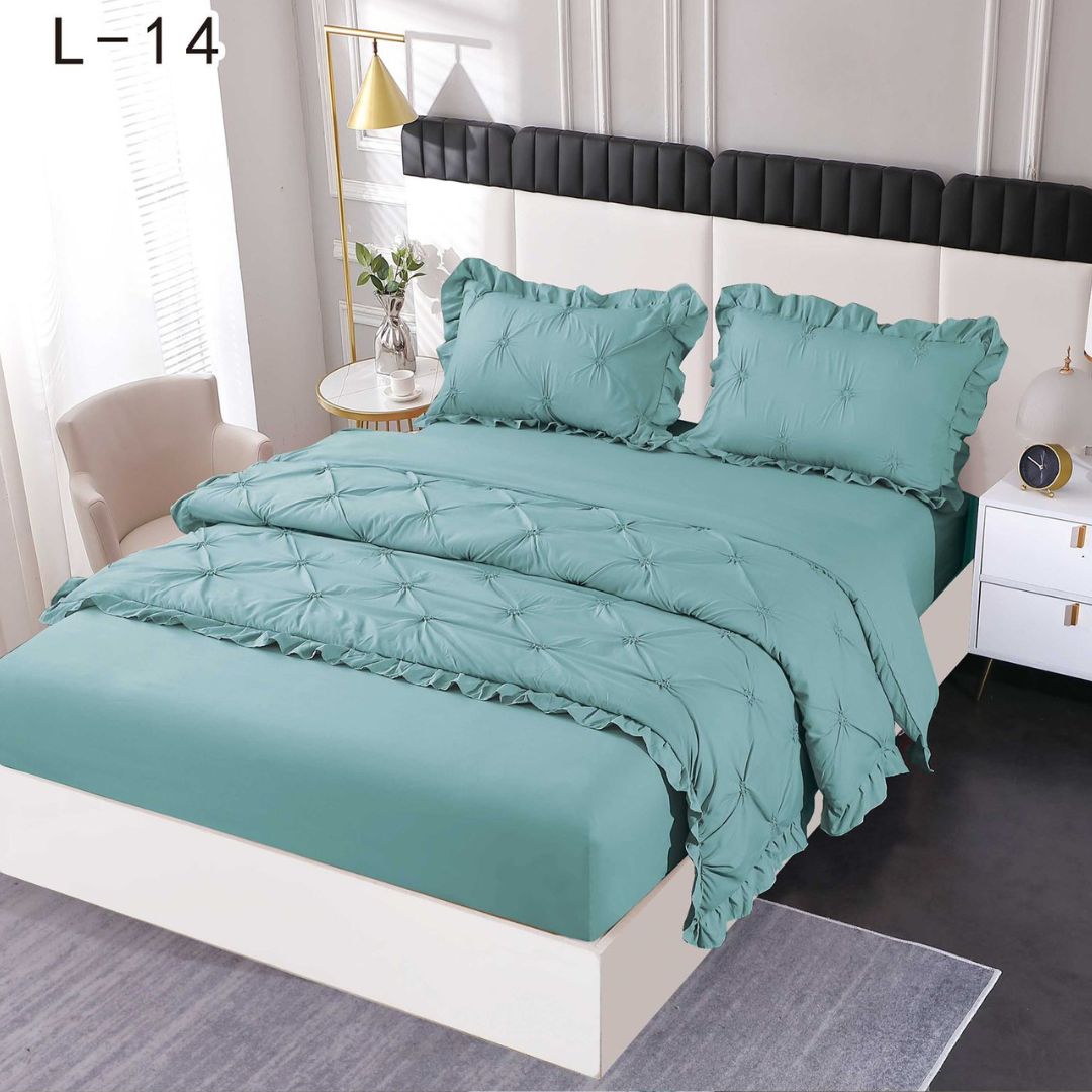 Lenjerie de pat finet deluxe cu elastic – 4 piese | 0195-SE