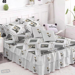 Lenjerie de pat bumbac finet cu volanas – 6 piese | 0279-SE