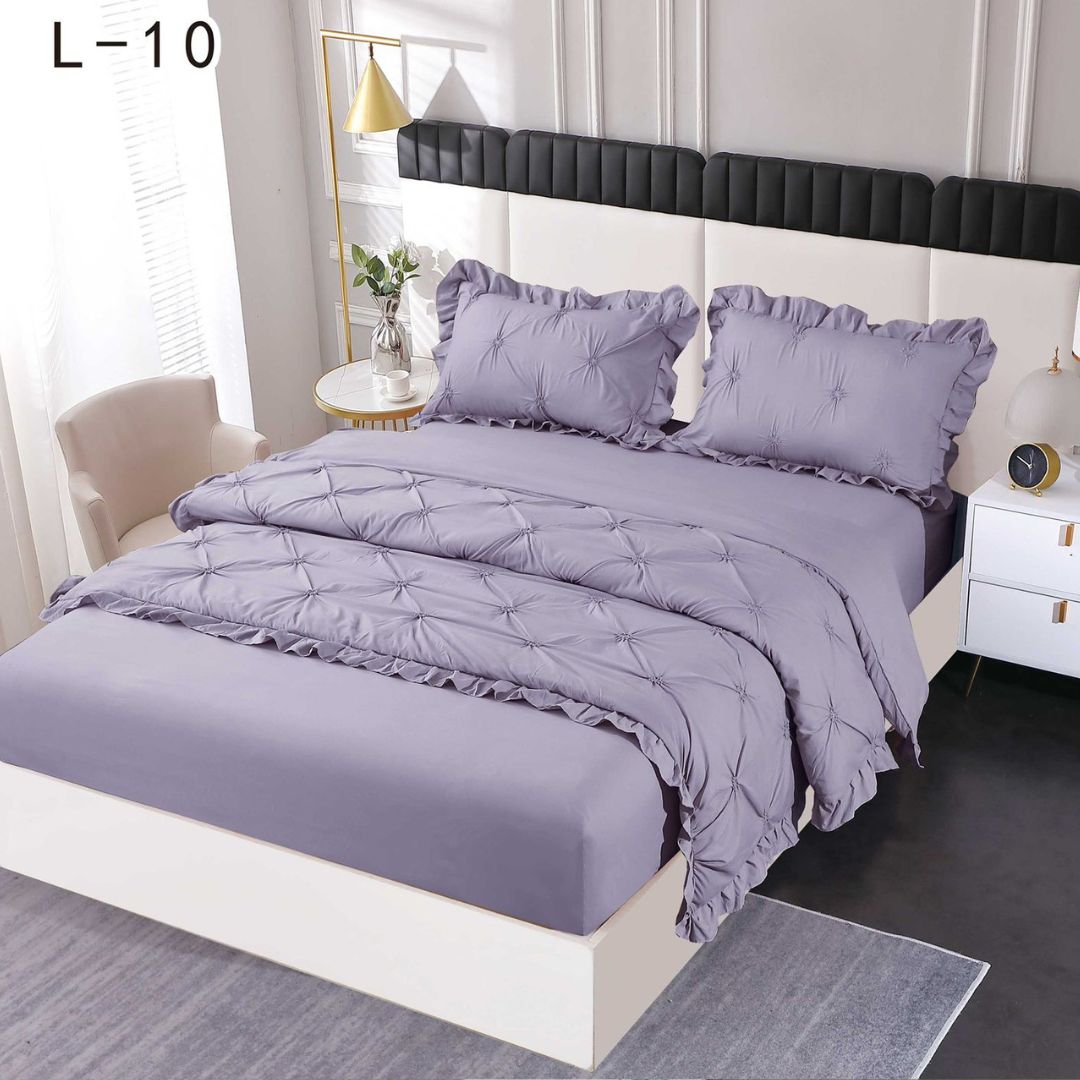 Lenjerie de pat finet deluxe cu elastic – 4 piese | 0196-SE
