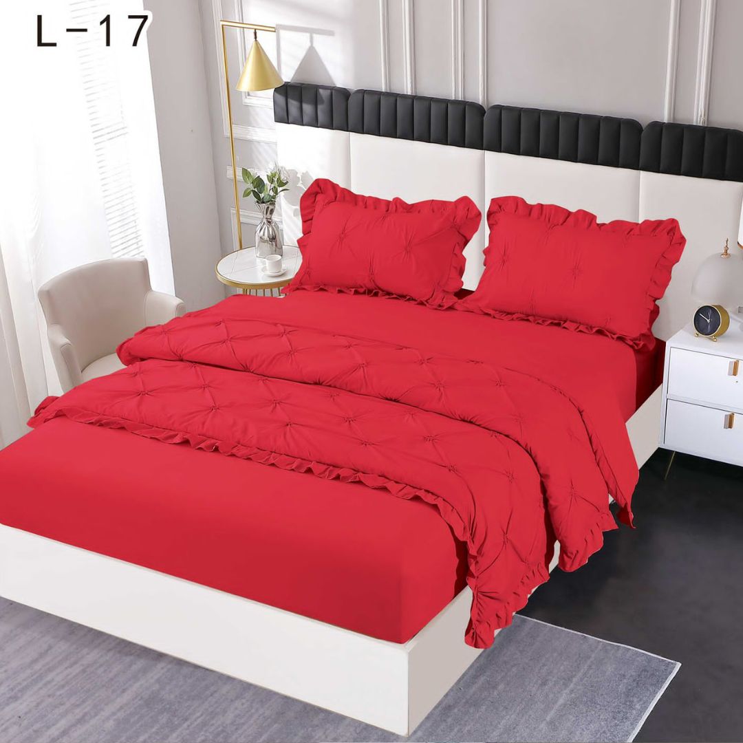 Lenjerie de pat finet deluxe cu elastic – 4 piese | 0198-SE