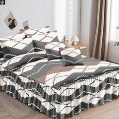 Lenjerie de pat bumbac finet cu volanas – 6 piese | 0276-SE