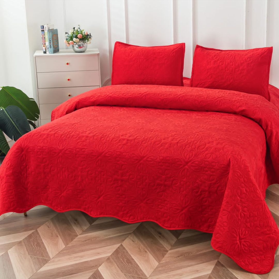 Cuvertura de pat catifea – 3 piese | 0118-CM