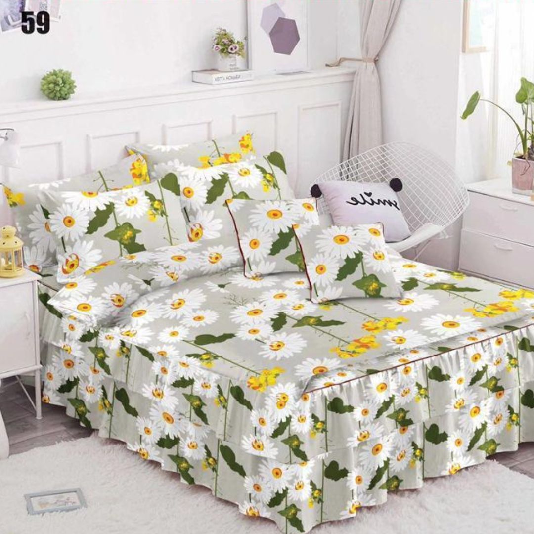 Lenjerie de pat bumbac finet cu volanas – 6 piese | 0275-SE