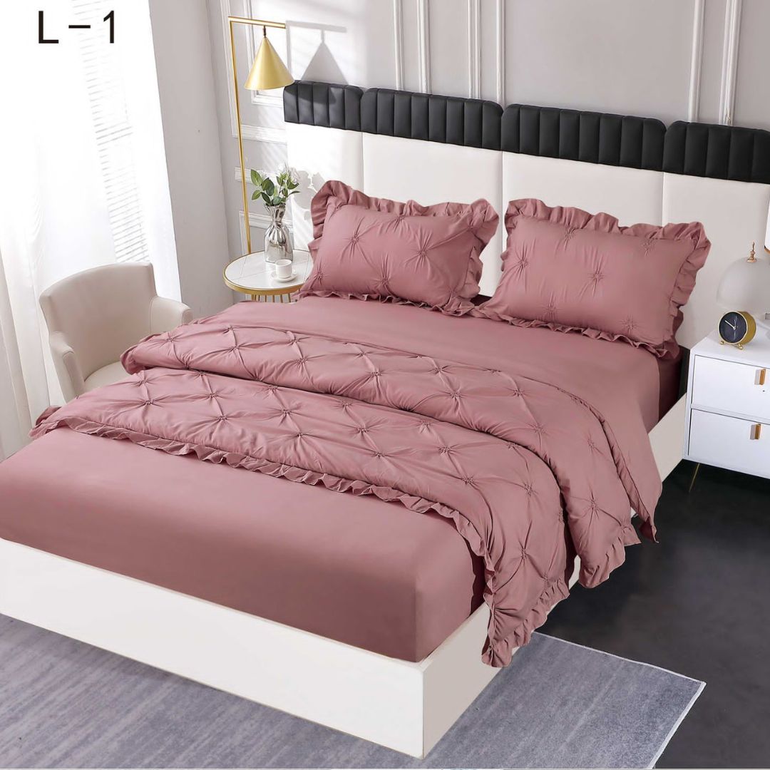 Lenjerie de pat finet deluxe cu elastic – 4 piese | 0199-SE