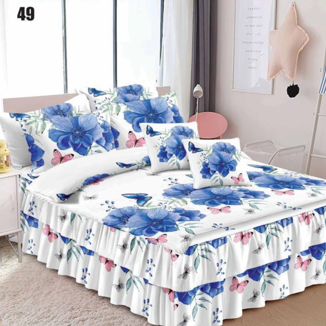 Lenjerie de pat bumbac finet cu volanas – 6 piese | 0273-SE