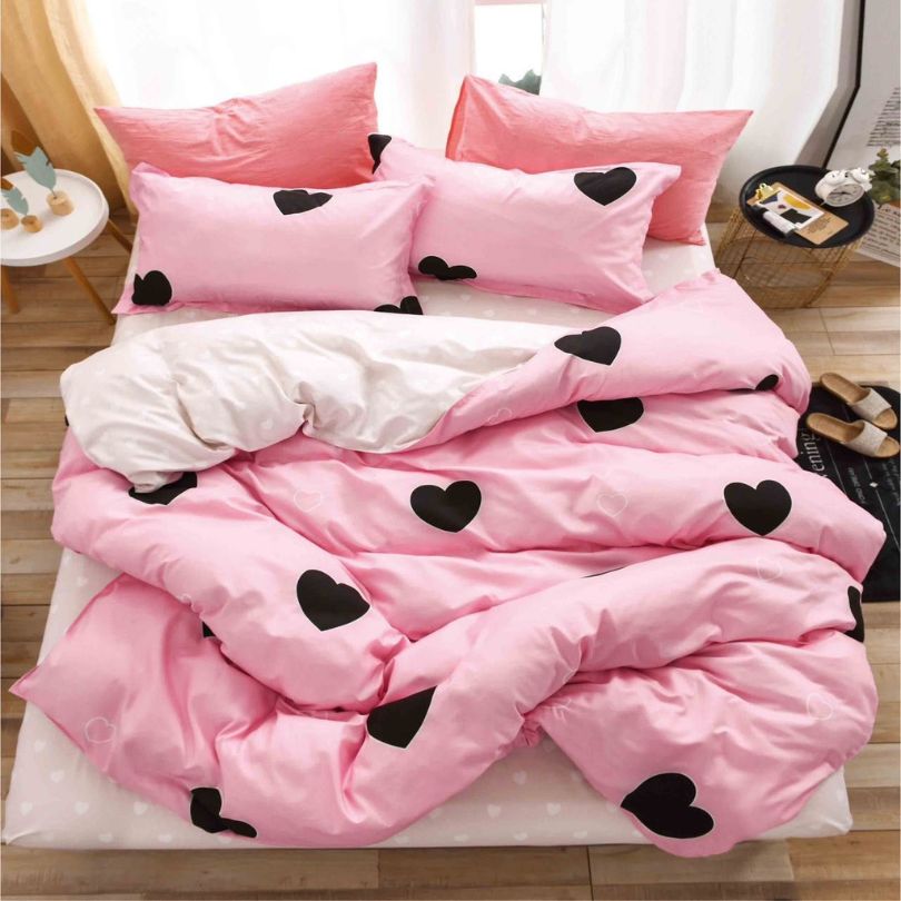 Lenjerie de pat din bumbac satinat 4 piese cu elastic – rafinament si confort in dormitorul tau | COD 2192-SI