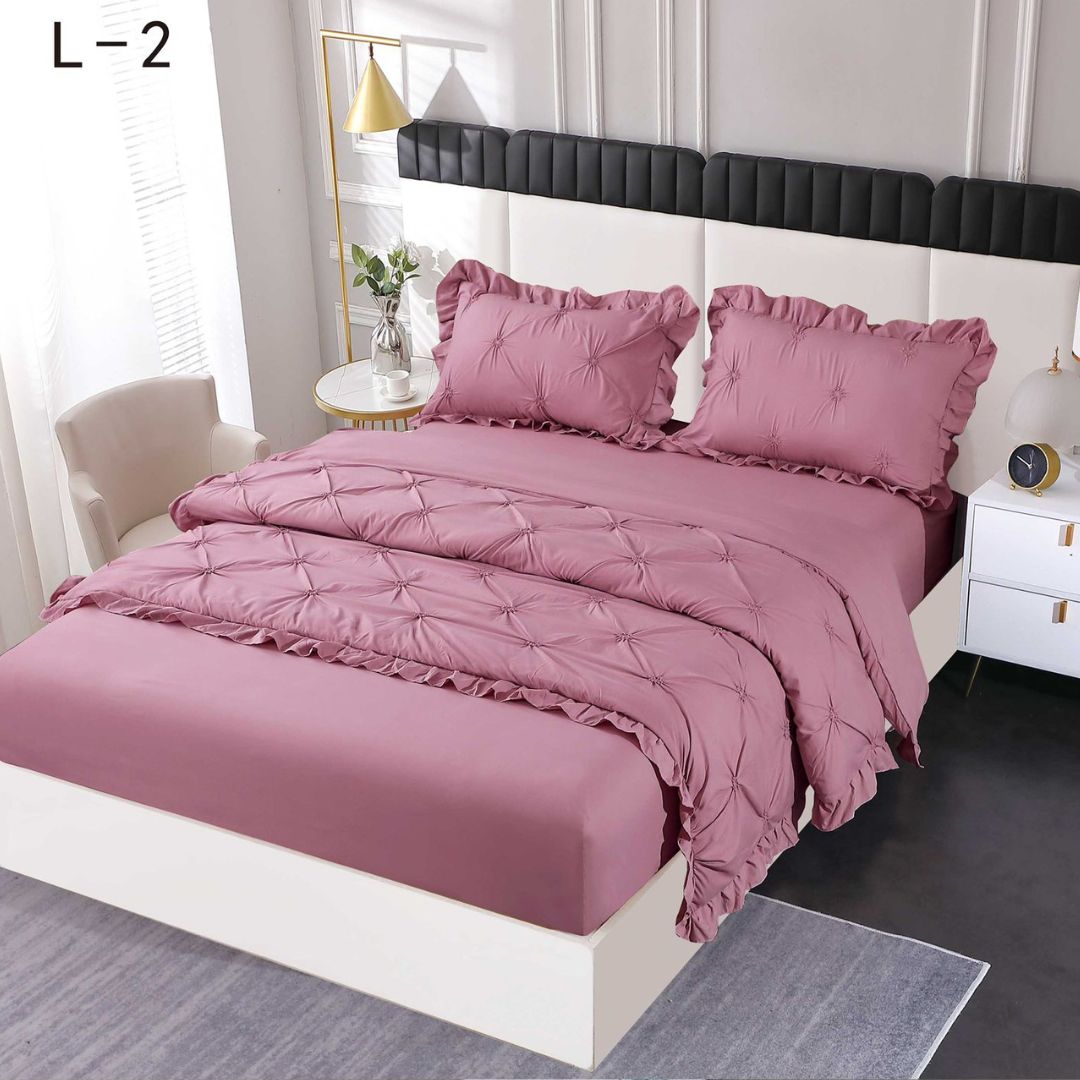 Lenjerie de pat finet deluxe cu elastic – 4 piese | 0185-SE