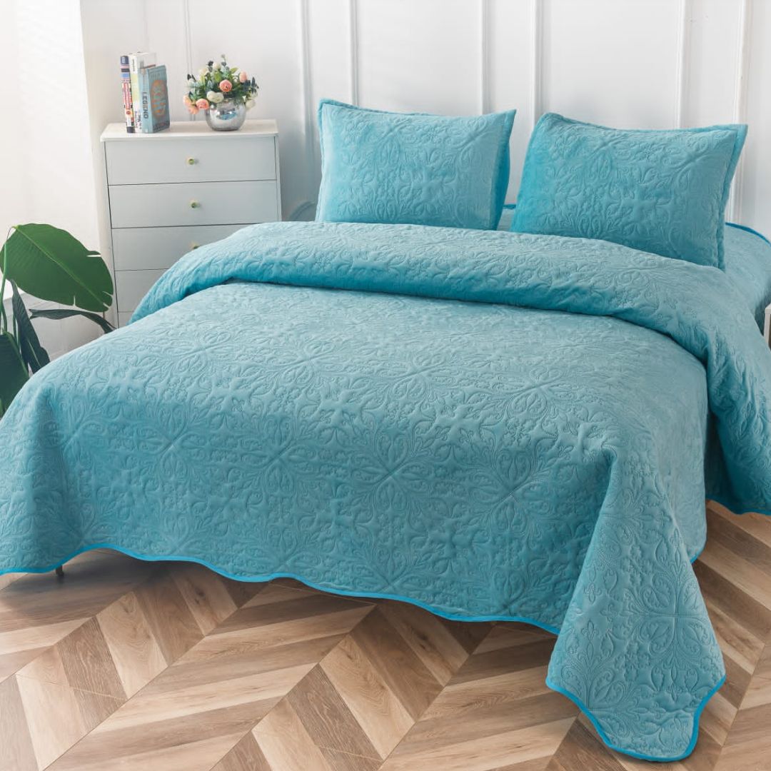 Cuvertura de pat catifea – 3 piese | 0124-CM