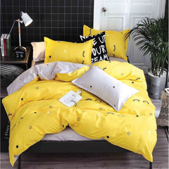 Lenjerie de pat din bumbac satinat 4 piese cu elastic – rafinament si confort in dormitorul tau | COD 2191-SI