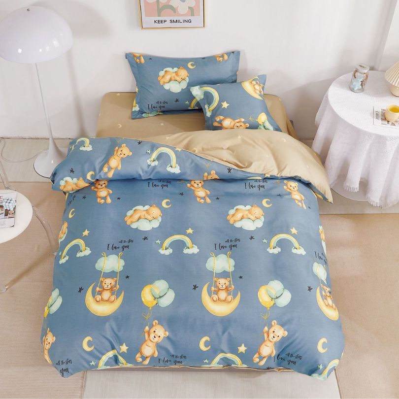 Lenjerie de Pat 1 Persoana Finet 4 Piese – Set Moale și Calduros pentru Confort Maxim, COD: 2093-SI