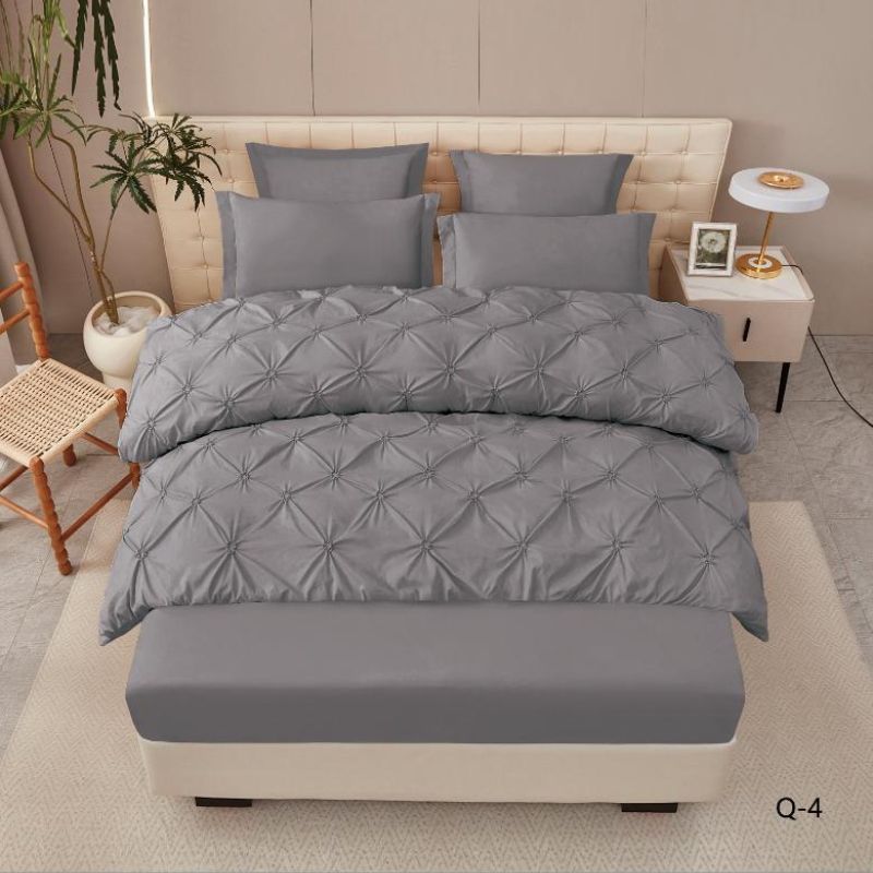 Lenjerie de Pat Deluxe cu Pliuri – Set 6 Piese, Eleganta si Confort Premium | 0179-CA