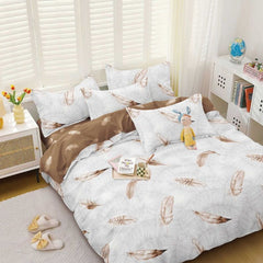 Lenjerie de Pat Bumbac Satinat – Set 4 Piese, Moale, Eleganta și Confortabila | 1014-SI