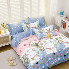 Lenjerie de Pat Bumbac Satinat – Set 4 Piese, Moale, Eleganta și Confortabila | 1015-SI