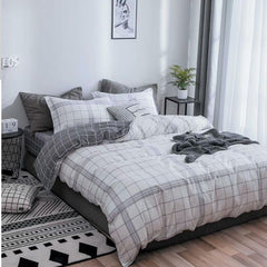 Lenjerie de Pat Bumbac Satinat – Set 4 Piese, Moale, Eleganta și Confortabila | 1019-SI