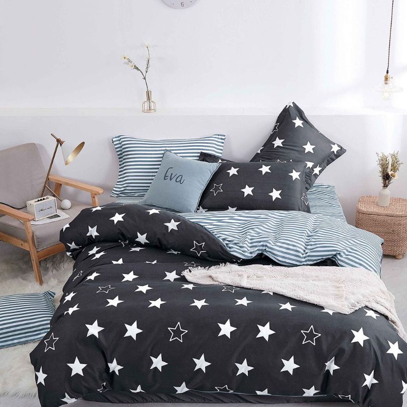 Lenjerie de Pat Bumbac Satinat – Set 4 Piese, Moale, Eleganta și Confortabila | 1022-SI