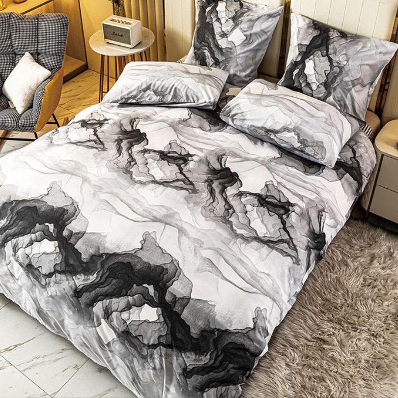 Lenjerie de Pat Bumbac Satinat – Set 4 Piese, Moale, Eleganta și Confortabila | 1031-SI