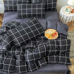 Lenjerie de Pat Bumbac Satinat – Set 4 Piese, Moale, Eleganta și Confortabila | 1033-SI