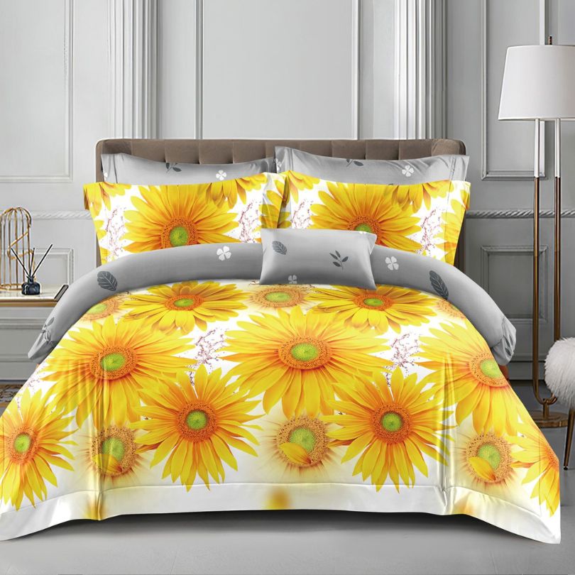 Lenjerie de Pat Bumbac Satinat – Set 4 Piese, Moale, Eleganta și Confortabila | 1037-SI