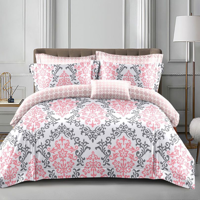 Lenjerie de Pat Bumbac Satinat – Set 4 Piese, Moale, Eleganta și Confortabila | 1046-SI