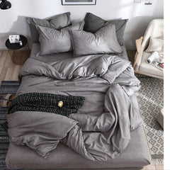 Lenjerie de Pat Bumbac Satinat – Set 4 Piese, Moale, Eleganta și Confortabila | 1047-SI