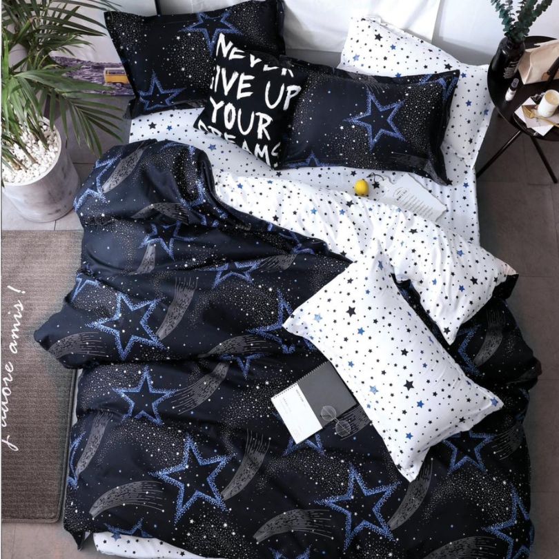 Lenjerie de Pat Bumbac Satinat – Set 4 Piese, Moale, Eleganta și Confortabila | 1059-SI