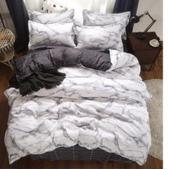 Lenjerie de Pat Bumbac Satinat – Set 4 Piese, Moale, Eleganta și Confortabila | 1048-SI