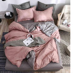Lenjerie de Pat Bumbac Satinat – Set 4 Piese, Moale, Eleganta și Confortabila | 1053-SI
