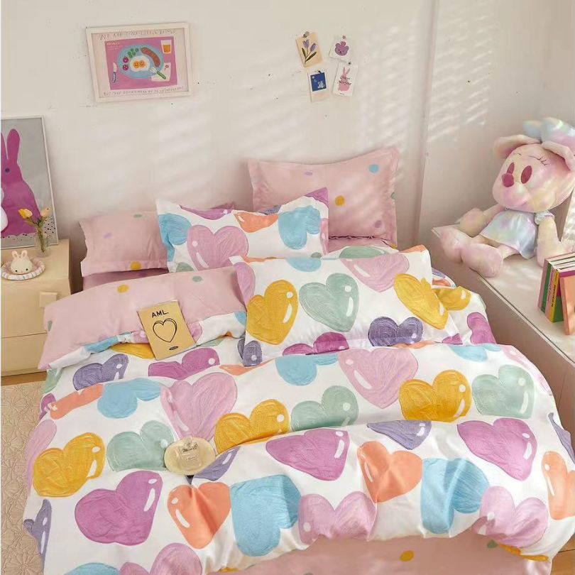 Lenjerie de Pat Bumbac Finet cu Elastic – Set 6 Piese, Moale și Confortabil | 5001-SI