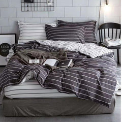 Lenjerie de Pat Bumbac Satinat – Set 4 Piese, Moale, Eleganta și Confortabila | 1055-SI