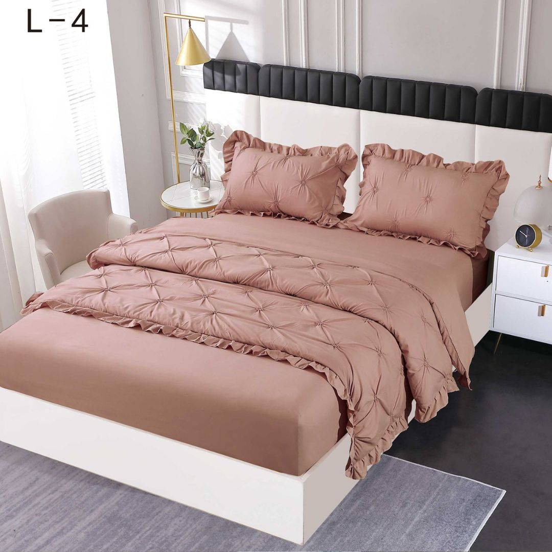 Lenjerie de pat finet deluxe cu elastic – 4 piese | 0186-SE