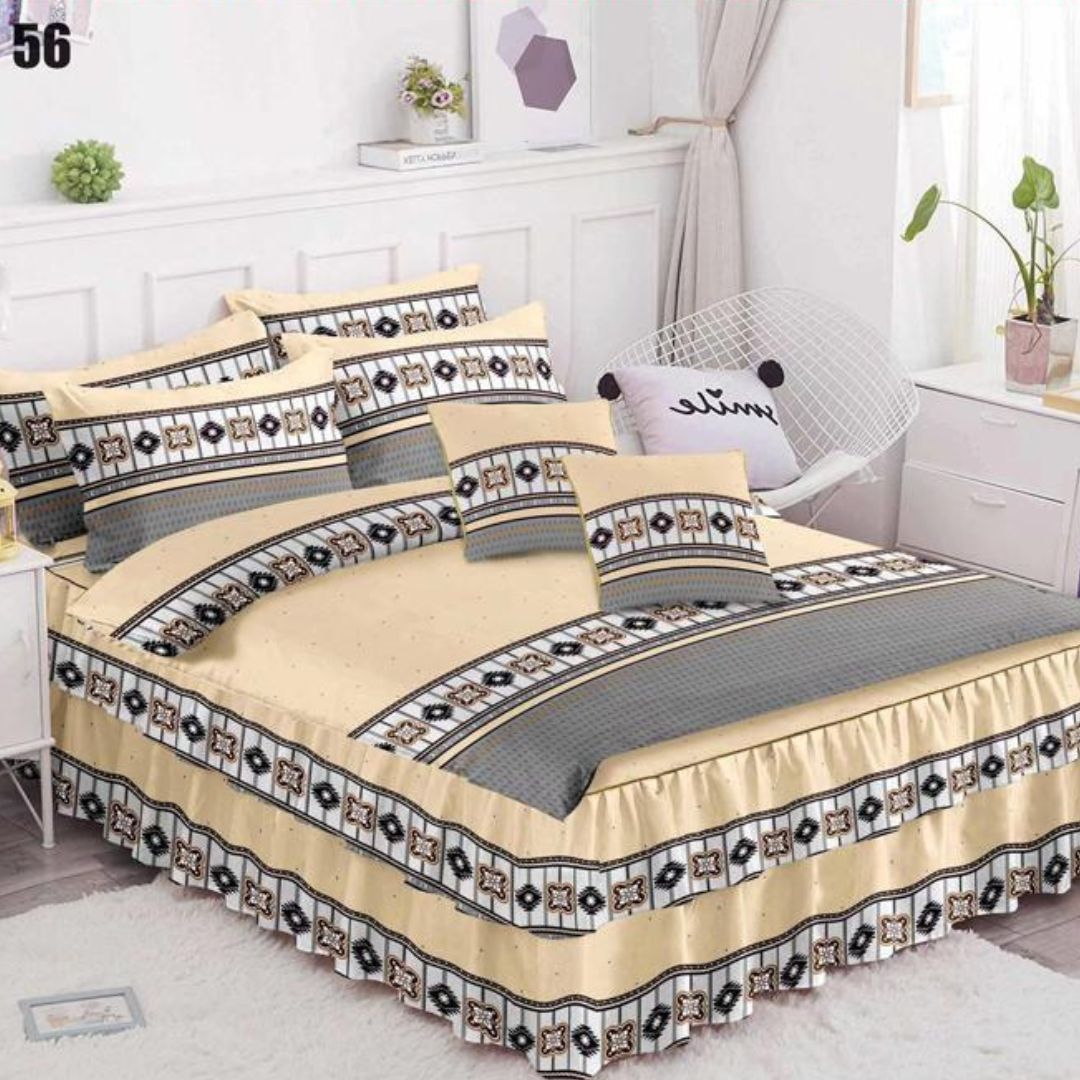 Lenjerie de pat bumbac finet cu volanas – 6 piese | 0288-SE
