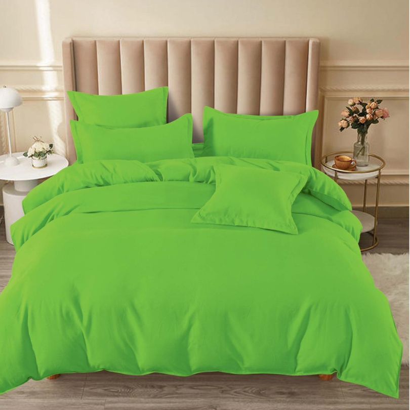 Lenjerie de Pat Bumbac Finet cu Elastic – Set 6 Piese, Moale și Confortabil, COD: 2145-SI