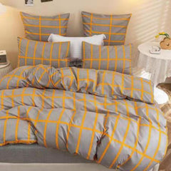 Lenjerie de pat din bumbac satinat 4 piese cu elastic – rafinament si confort in dormitorul tau | COD 0269-SI