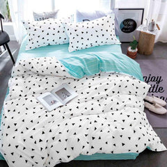 Lenjerie de pat din bumbac satinat 4 piese cu elastic – rafinament si confort in dormitorul tau | COD 0268-SI