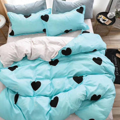 Lenjerie de pat din bumbac satinat 4 piese cu elastic – rafinament si confort in dormitorul tau | COD 0266-SI