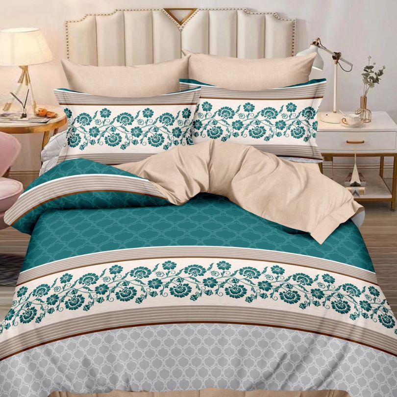 Lenjerie de Pat Bumbac Finet cu Elastic – Set 6 Piese, Moale și Confortabil | 5059-SI