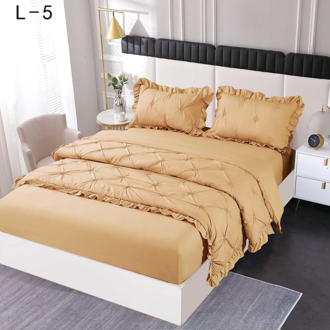 Lenjerie de pat finet deluxe cu elastic – 4 piese | 0188-SE