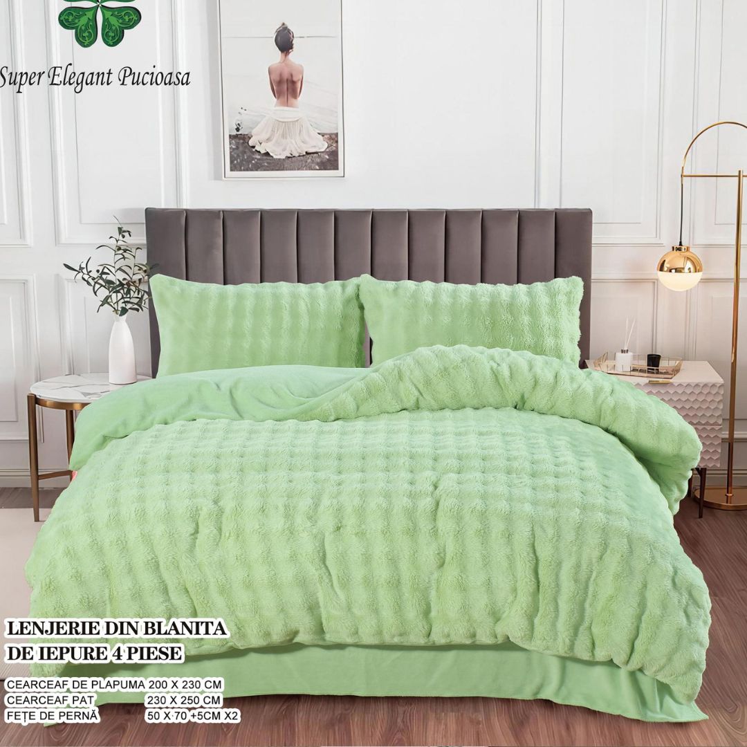 Lenjerie de pat din blanita de iepure | 0161-SE