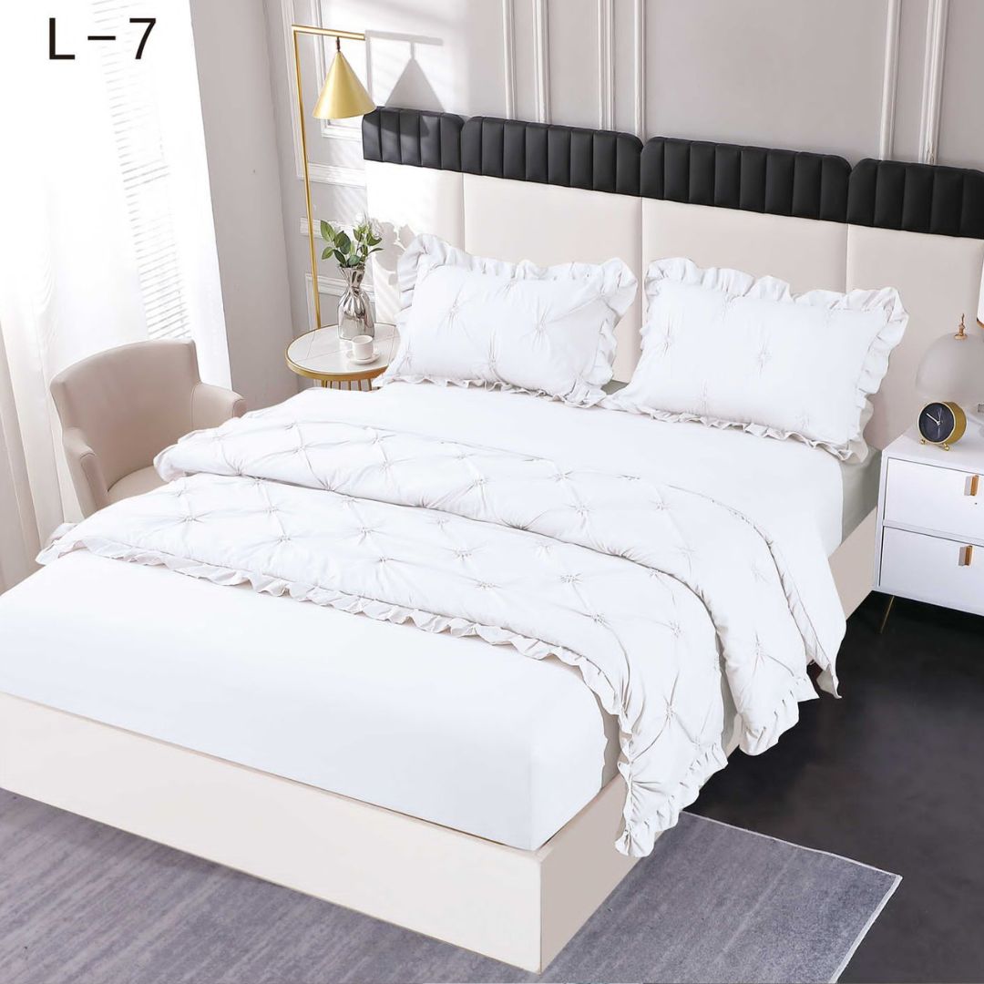 Lenjerie de pat finet deluxe cu elastic – 4 piese | 0187-SE