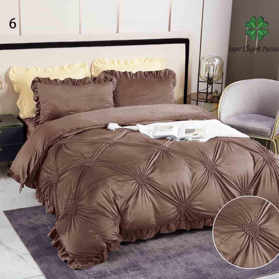 Lenjerie de pat catifea – 4 piese | 0233-SE