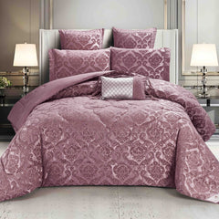 Set lenjerie de pat bumbac Jacquard + Pilota Jacquard + Perna – 7 piese | 0760-J