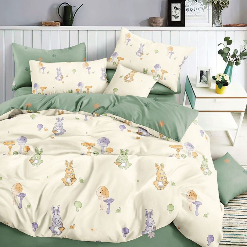 Lenjerie de pat din bumbac satinat 4 piese cu elastic – rafinament si confort in dormitorul tau | COD 2204-SI