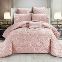 Set lenjerie de pat bumbac Jacquard + Pilota Jacquard + Perna – 7 piese | 0761-J