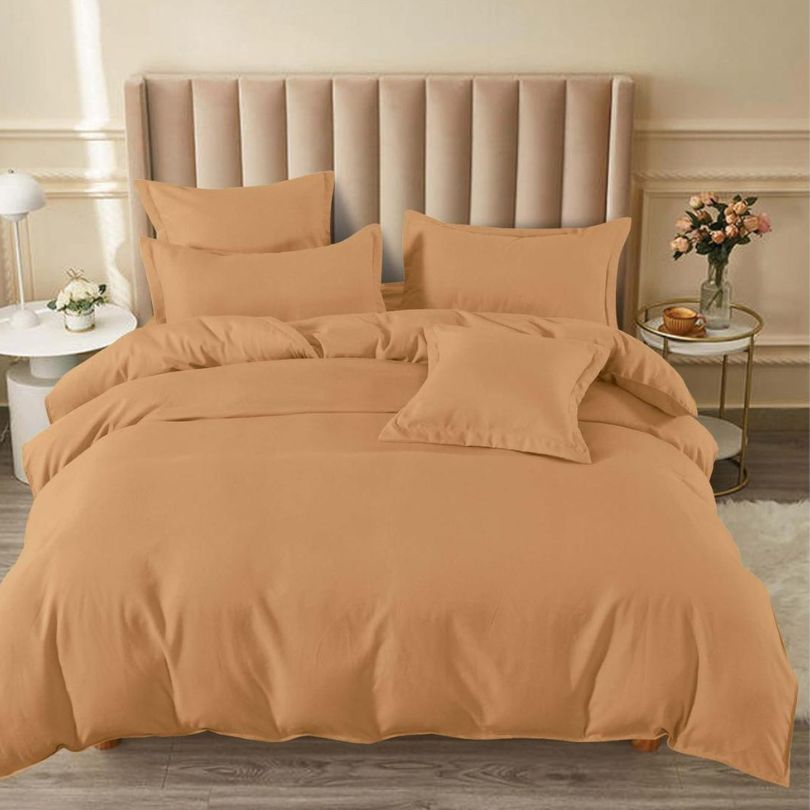 Lenjerie de Pat Bumbac Finet cu Elastic – Set 6 Piese, Moale și Confortabil, COD: 2149-SI