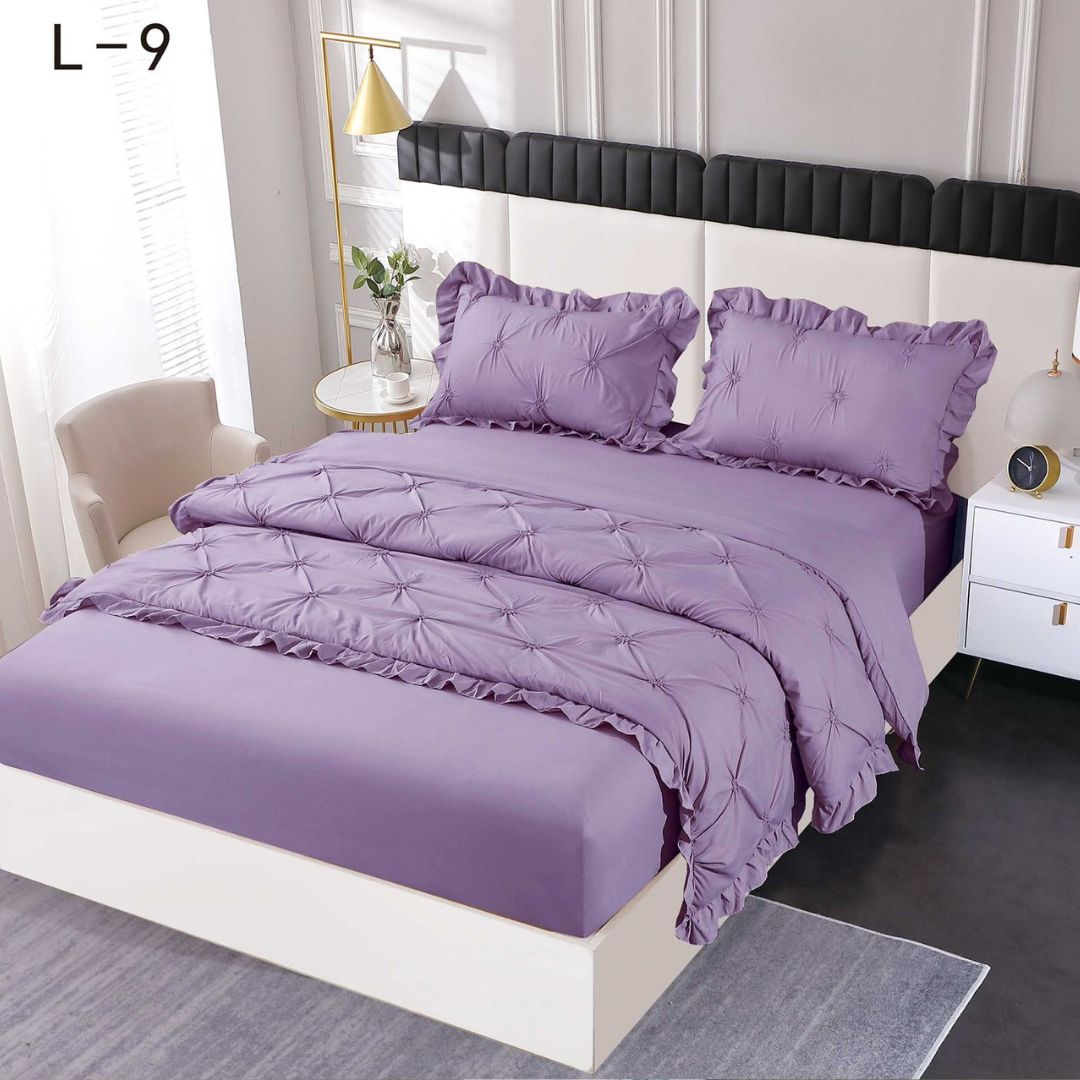 Lenjerie de pat finet deluxe cu elastic – 4 piese | 0192-SE