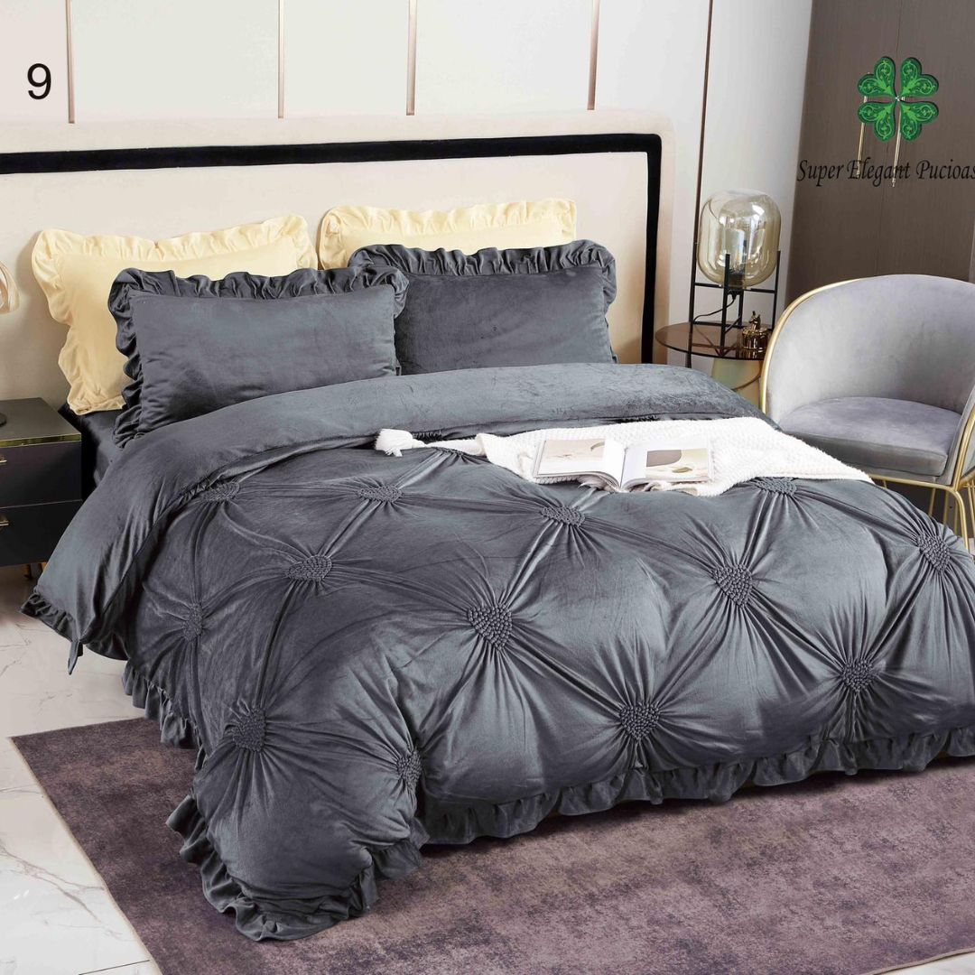 Lenjerie de pat catifea – 4 piese | 0230-SE