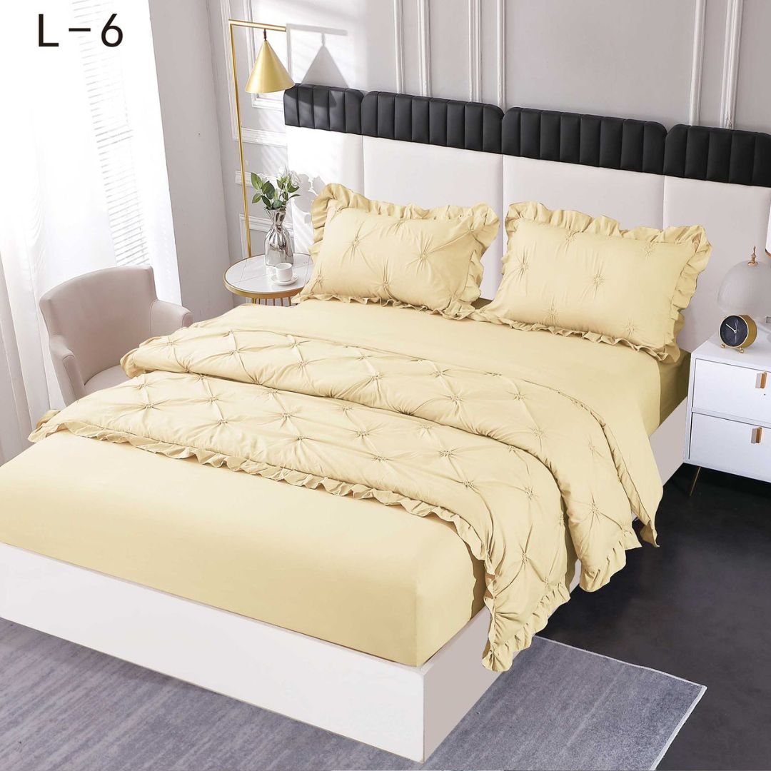 Lenjerie de pat finet deluxe cu elastic – 4 piese | 0191-SE
