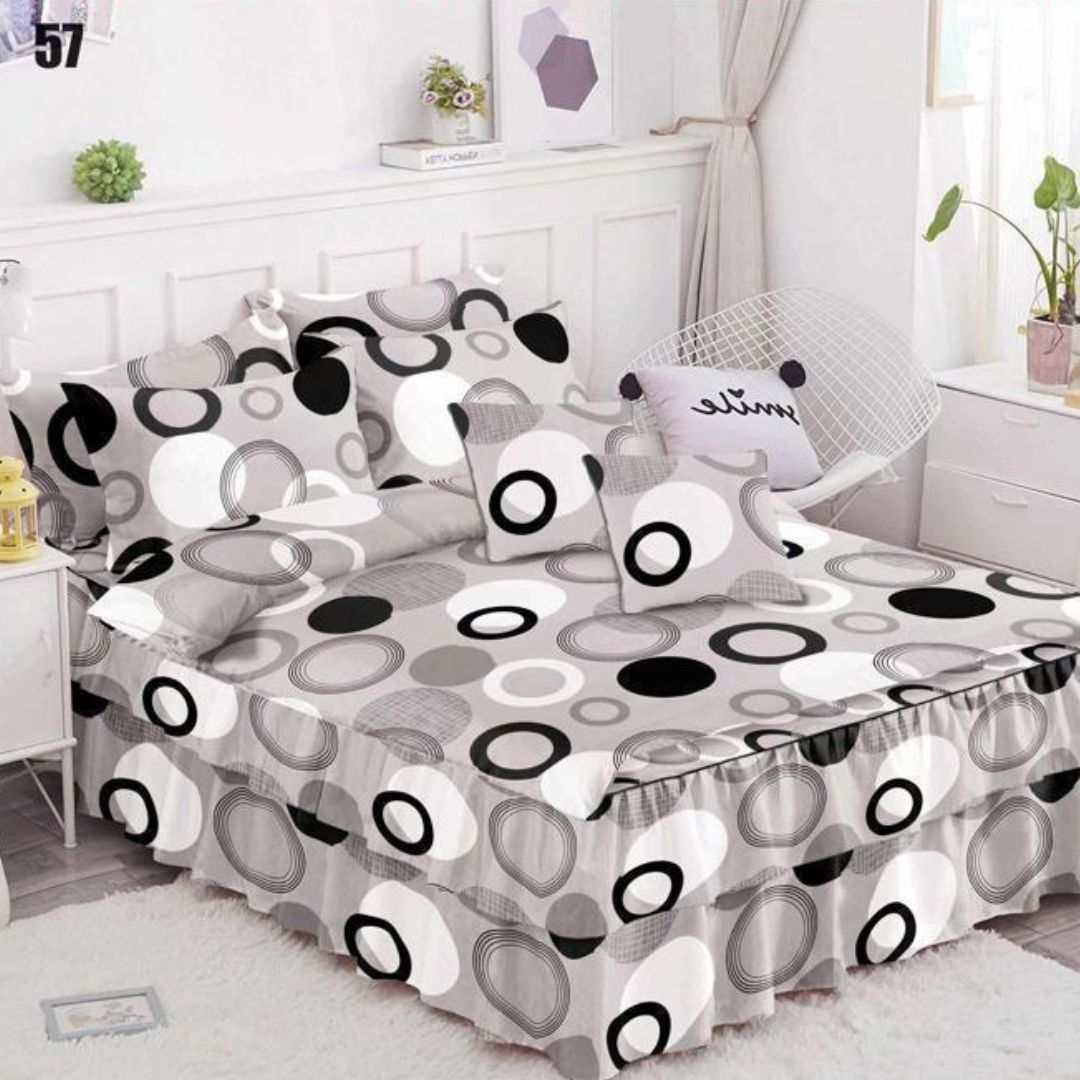 Lenjerie de pat bumbac finet cu volanas – 6 piese | 0282-SE