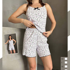 Pijamale Dama cu Pantaloni Scurti si Maiou – Stil si Confort pentru Vara | COD 7061-PJ