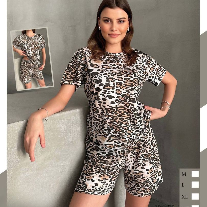 Pijama Dama – Set Pantaloni Scurti si Tricou | Confort si Stil pentru Vara | COD 7076-PJ